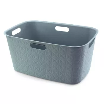 CURVER Softex cesta de la ropa rectangular 45L con asas integradas, petróleo, 57x37x27 cm
