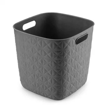 CURVER Softex cesta de almacenamiento cuadrada 15L gris oscuro