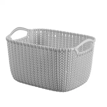 CURVER Knit Collection cesta de almacenamiento rectangular 8L gris claro