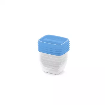 CURVER set de recipientes de almacenamiento rectangulares 5x0,25L Vedo transparente azul