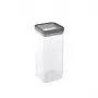 CURVER Kara recipiente para alimentos secos 1,8L, cuerpo transparente con tapa hermética gris oscuro, plástico sin BPA, apilable