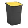 Curver Koral papelera 47L negro/amarillo con tapa basculante