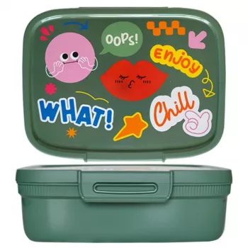 CURVER Snap Box recipiente rectangular de almacenamiento con separador 1,8L verde