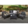 KETER Conjunto de muebles de jardín Corfu gris - sofá 4 plazas, 2 sillones, mesa de centro