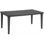 Keter Conjunto de lounge de jardín Corfu Fiesta 6 plazas con mesa de comedor, gris grafito