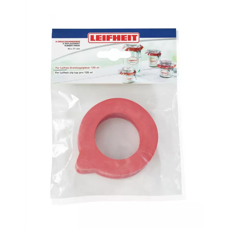 Juntas de goma de repuesto LEIFHEIT 6 uds. 43x71 mm para tarros de conserva 135 ml
