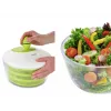 LEIFHEIT Centrifugadora de ensaladas Trend 4,5L con manivela y cuenco para servir, tapa verde
