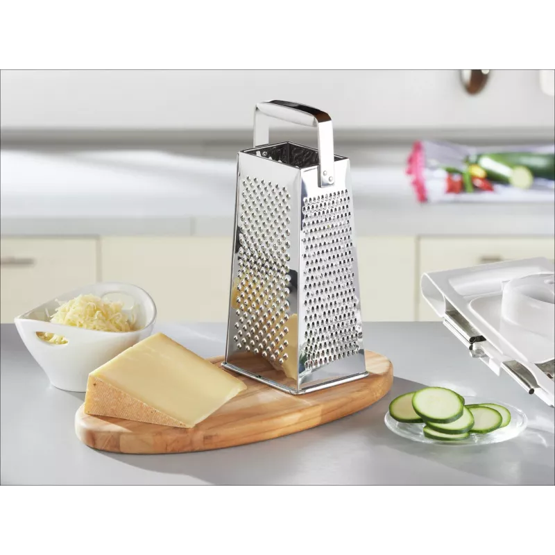 Rallador de cuatro caras LEIFHEIT, cuchillas de acero inoxidable, blanco/plata, ComfortLine