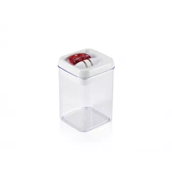 Recipiente de conservación Fresh&Easy LEIFHEIT 800 ml, hermético, apilable, sin BPA, transparente con tapa blanca/verde