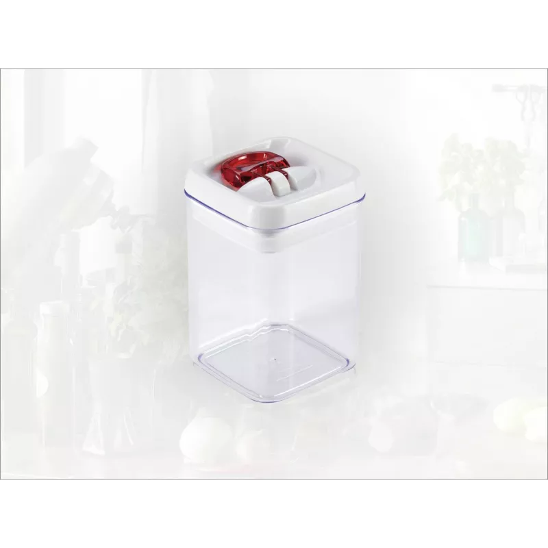 Recipiente de conservación Fresh&Easy LEIFHEIT 800 ml, hermético, apilable, sin BPA, transparente con tapa blanca/verde