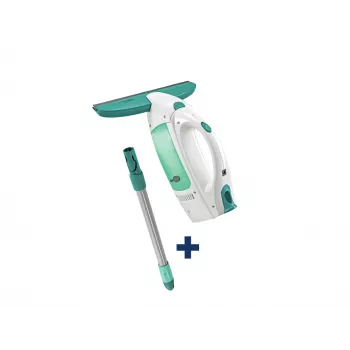 Aspirador de ventanas Dry&Clean LEIFHEIT con mango Click System de 43 cm, aspirador de ventanas eléctrico, blanco/turquesa