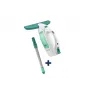 Aspirador de ventanas Dry&Clean LEIFHEIT con mango Click System de 43 cm, aspirador de ventanas eléctrico, blanco/turquesa