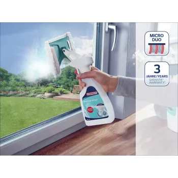 Limpiacristales concentrado LEIFHEIT con detergente, 500 ml, fórmula sin rayas para ventanas, espejos, cristales, mamparas de ducha, baldosas, compatible con aspiradores de ventanas y limpieza manual