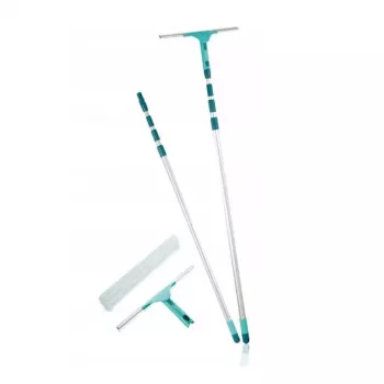 Set de limpieza de ventanas LEIFHEIT con mango telescópico, escurridor 2en1 XL Pro Reach, alcance de 4 m