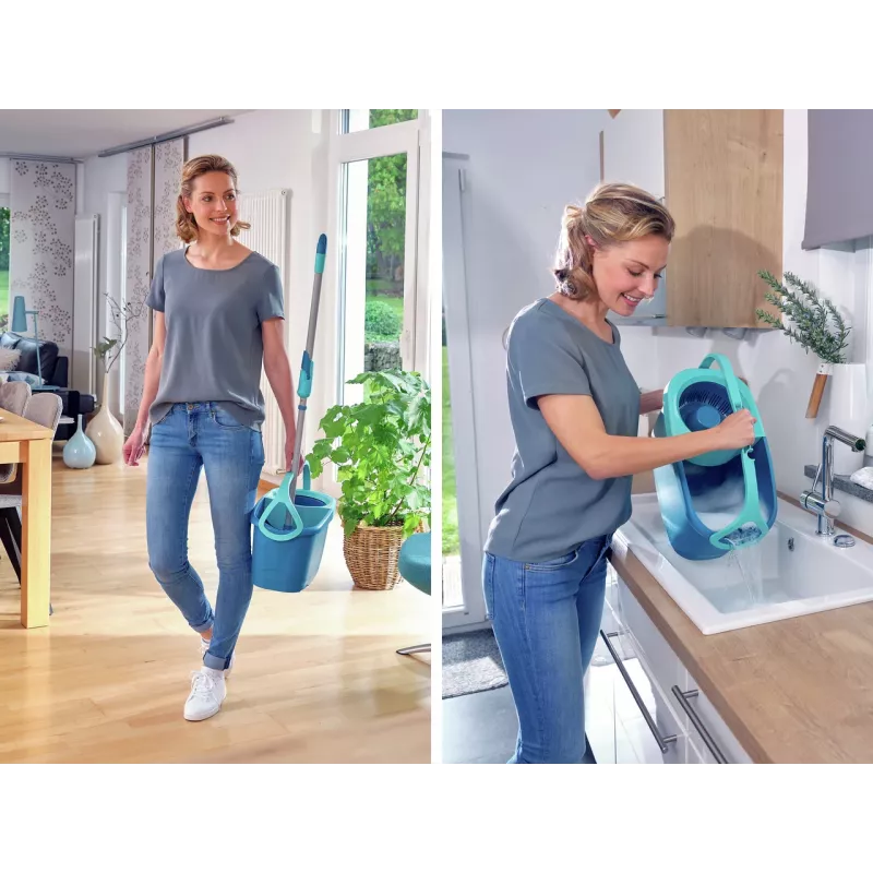LEIFHEIT Set de limpieza de suelos Rotations-Disc-Mop Ergo con Power Cleaner 1L