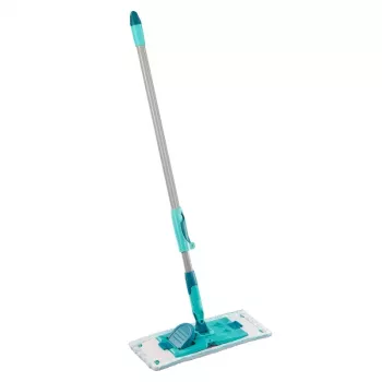 Cepillo de suelo PowerClean M LEIFHEIT con mango telescópico, 33 cm, verde/gris
