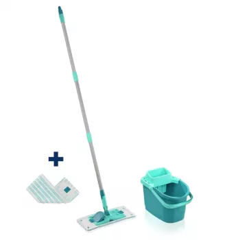 Set de limpieza de suelos Clean Twist M Ergo Leifheit con cabezal de mopa Micro Duo, 33 cm, verde/blanco