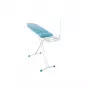 LEIFHEIT Air Board Express L Solid tabla de planchar 130x38 cm con tecnología Thermo-Reflect, altura ajustable 75-98 cm, plegable, forma de hombro, patas antideslizantes, soporte para la plancha, sujetacables, blanco/azul
