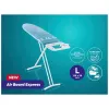 LEIFHEIT Air Board Express L Solid tabla de planchar 130x38 cm con tecnología Thermo-Reflect, altura ajustable 75-98 cm, plegable, forma de hombro, patas antideslizantes, soporte para la plancha, sujetacables, blanco/azul