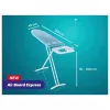 LEIFHEIT Air Board Express L Solid tabla de planchar 130x38 cm con tecnología Thermo-Reflect, altura ajustable 75-98 cm, plegable, forma de hombro, patas antideslizantes, soporte para la plancha, sujetacables, blanco/azul
