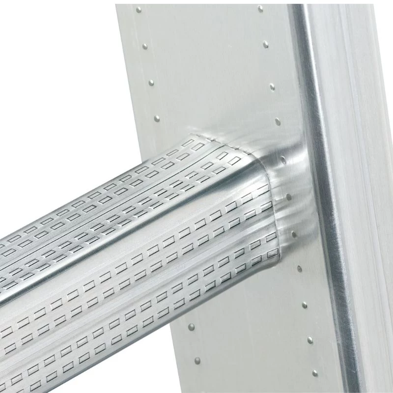 Hailo ProfiStep duo 7218-007 escalera de tijera de aluminio, 2x25 peldaños, altura de trabajo máx. 9,5 m, plata