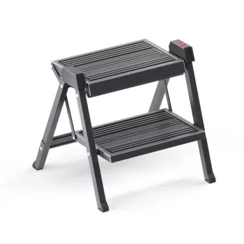 HAILO Banco escalonado plegable StepFix / acero / 2 peldaños / negro