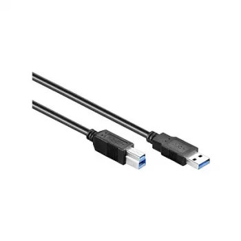 GoodConnections Cable USB 3.0 Type-A macho a Type-B macho, 1,8 m, negro, SuperSpeed 5 Gbps, conectores niquelados, doble apantallado 2710-S02