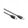 GoodConnections Cable USB 3.0 Type-A macho a Type-B macho, 1,8 m, negro, SuperSpeed 5 Gbps, conectores niquelados, doble apantallado 2710-S02