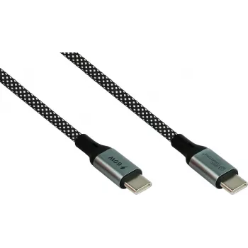 GoodConnections Cable USB 2.0 magnético en espiral 60W USB-C a USB-C, negro/blanco, 1m 2060-MT010SW