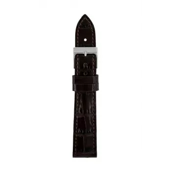 Zeppelin correa de reloj de piel auténtica, marrón oscuro, 18 mm
