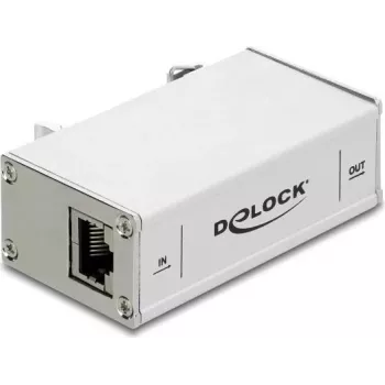 Delock protección contra sobretensiones de red RJ45 10G para montaje en carril DIN