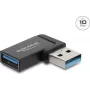 Delock adaptador USB 10 Gbps Type-A macho a hembra acodado a la izquierda