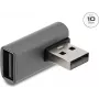 Delock adaptador USB 10 Gbps Type-A macho a Type-A hembra, acodado a la izquierda, carcasa de aluminio
