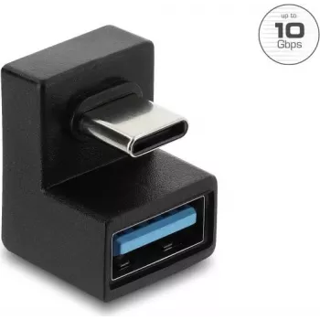 Delock adaptador USB 3.2 Gen 2 Type-C macho a USB-A hembra, forma de U, 10 Gbps, negro