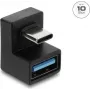 Delock adaptador USB 3.2 Gen 2 Type-C macho a USB-A hembra, forma de U, 10 Gbps, negro