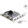 Delock tarjeta PCI Express x4 a 4 x USB 10 Gbps USB Type-A dual channel