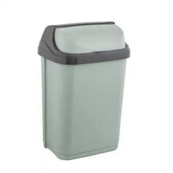 KEEEPER Rasmus papelera 10L con tapa giratoria, verde