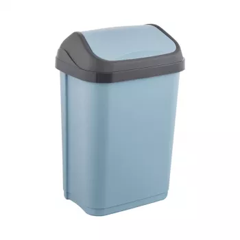 KEEEPER papelera con tapa giratoria 25L Swantje 33,5x25,5x53,5cm azul