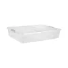 keeeper Leo caja de almacenamiento bajo la cama con tapa y ruedas, 53 L, transparente, 77 x 58 x 16 cm
