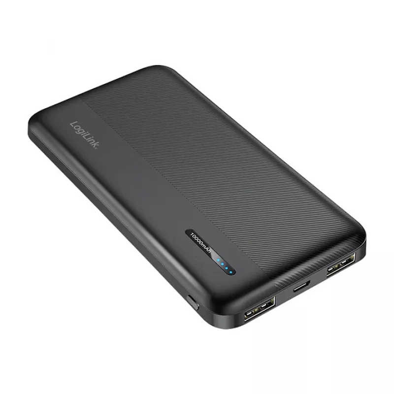 LogiLink PA0338RF batería externa 10000 mAh con USB-C PD y Quick Charge 3.0, negro