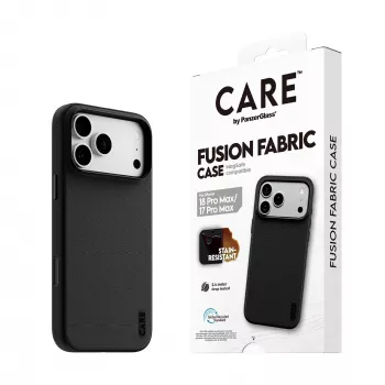 CARE by PanzerGlass Fusion Fabric funda negra con MagSafe para iPhone 17 Pro Max