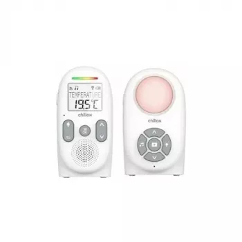 Chillax CB260 intercomunicador digital DECT para bebés con función de intercomunicación, sensor de temperatura, luz nocturna, canciones de cuna y alarma por vibración – blanco