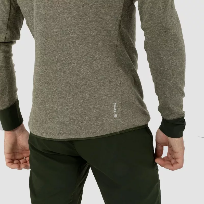 Salewa Puez 2 Dry camiseta de manga larga con capucha y cremallera completa Dark Olive Melange para hombre XL