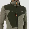 Salewa Puez 2 Dry camiseta de manga larga con capucha y cremallera completa Dark Olive Melange para hombre XL