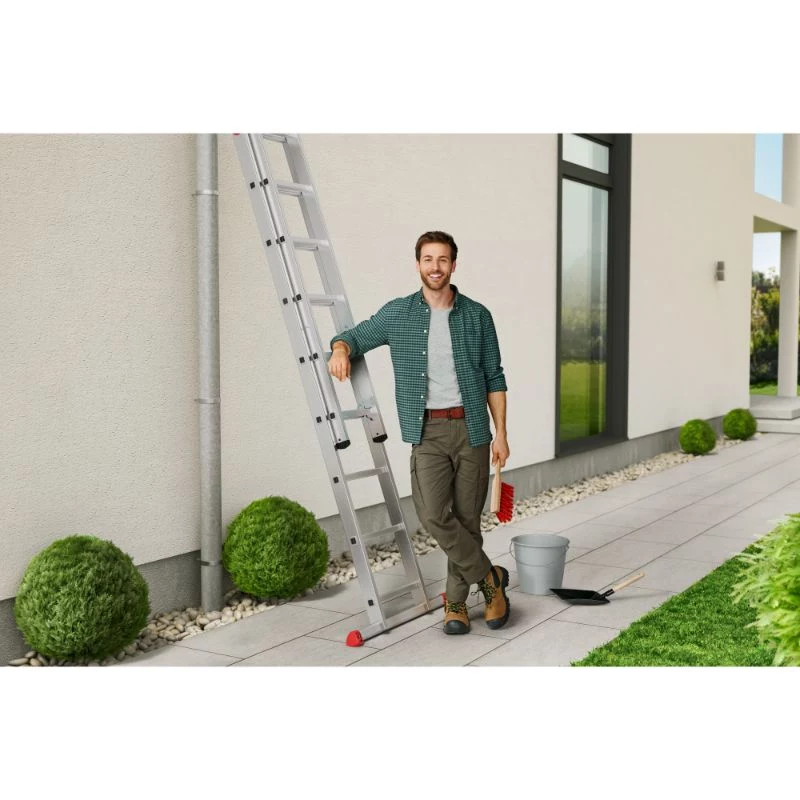 HAILO S80 ProfiStep duo escalera combinada, aluminio, 2x15 peldaños, carga máx. 150 kg