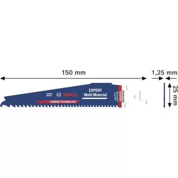 Bosch EXPERT Multi Material hoja de sierra sable 2608902332 S959XHM, carburo, 150 mm, 6 TPI