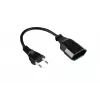 Kabelmeister alargador euro cable CEE 7/16 conector macho a conector hembra, 0,2 m, negro, 0,75 mm², H03VVH2-F