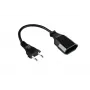 Kabelmeister alargador euro cable CEE 7/16 conector macho a conector hembra, 0,2 m, negro, 0,75 mm², H03VVH2-F