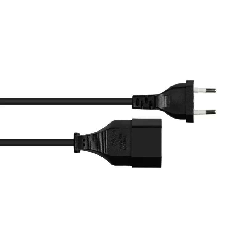 Cable de extensión Euro Kabelmeister Type-C a toma Euro, negro, 0,75 mm², 2 m