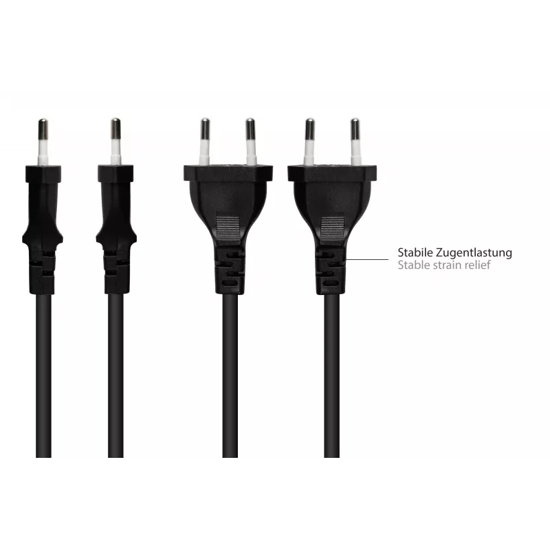 Cable de alimentación Euro Kabelmeister Type-C a IEC C7, 0,75 m, negro